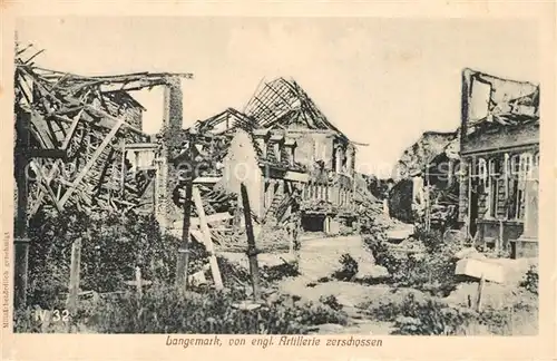AK / Ansichtskarte Langemark von engl Artillerie zerschossen Langemark