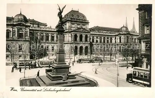 AK / Ansichtskarte Strassenbahn Wien Universit?t Liebenbergdenkmal 