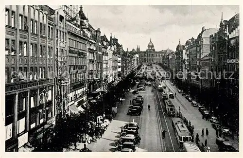 AK / Ansichtskarte Strassenbahn Prag Wenzelsplatz 