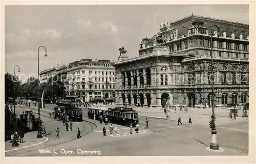 AK / Ansichtskarte Strassenbahn Wien Oper Opernring  