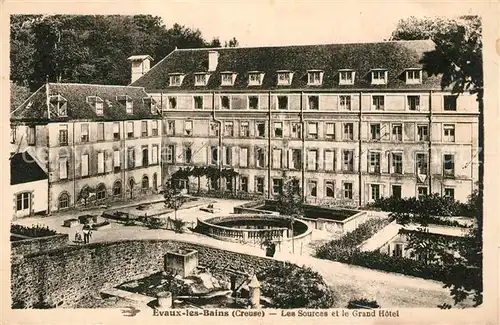AK / Ansichtskarte Evaux les Bains Les Sources la Grand Hotel Evaux les Bains