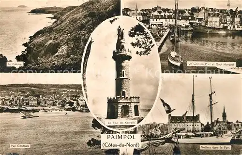 AK / Ansichtskarte Paimpol Panorama Voilliers dans le Port La Falaise Quai Morand Tour de Kerrach Paimpol