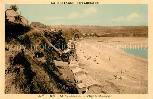 AK / Ansichtskarte Saint Brieuc_Cotes d_Armor Plage Saint Laurent Saint Brieuc_Cotes d