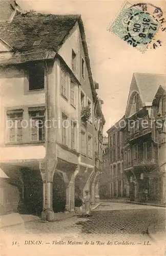 AK / Ansichtskarte Dinan Vieilles Maisons de la Rue des Cordeliers Dinan