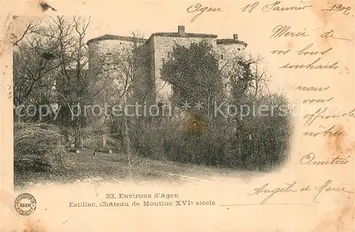 AK / Ansichtskarte Agen_Lot_et_Garonne Estillac Chateau de Montluc  Agen_Lot_et_Garonne