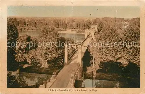 AK / Ansichtskarte Agen_Lot_et_Garonne Pont et Plage Agen_Lot_et_Garonne