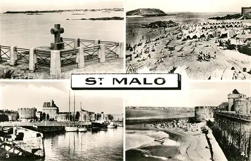 AK / Ansichtskarte Saint Malo_Ille et Vilaine_Bretagne Strand Tombeau De Chateaubriand Saint Malo_Ille et Vilaine