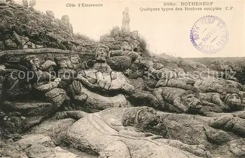 AK / Ansichtskarte Rotheneuf Rochers sculpt Rotheneuf