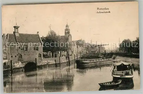 AK / Ansichtskarte Rotterdam Aelbrechtskolk Hafen Boote Kanal Rotterdam