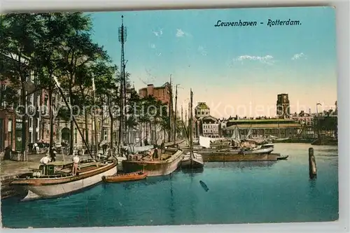 AK / Ansichtskarte Rotterdam Leuvenhaven Hafen Boote Stempel freigegeben Rotterdam