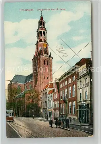 AK / Ansichtskarte Groningen Brugstraat met A. toren Groningen