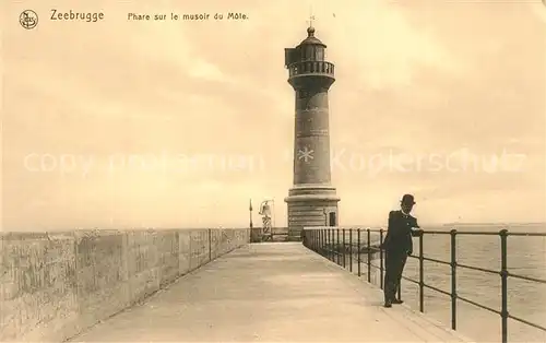AK / Ansichtskarte Zeebrugge Phare sur le musoir du Mole Zeebrugge