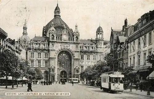 AK / Ansichtskarte Anvers_Antwerpen Gare Centrale de lAvenue de Keyzer Anvers Antwerpen