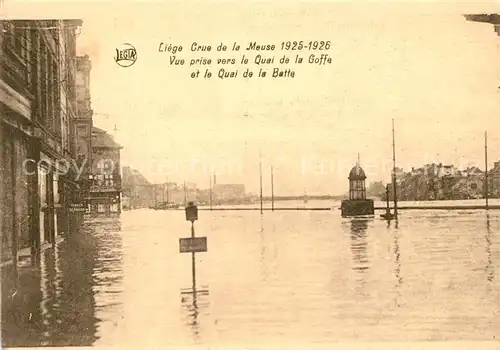 AK / Ansichtskarte Liege_Luettich Crue de la Meuse Vue prise vers le Quai de la Goffe et le Quai de la Batte Liege Luettich