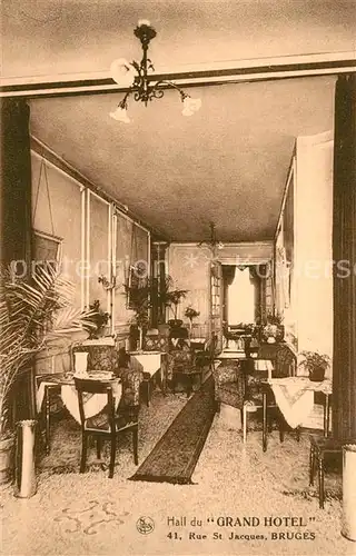 AK / Ansichtskarte Bruges_Flandre Hall du Grand Hotel Bruges_Flandre