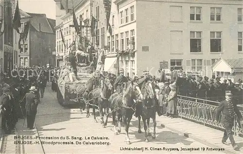 AK / Ansichtskarte Bruges_Flandre Procession du S Sang Le Calvaire Bruges_Flandre