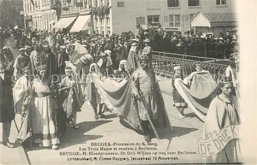 AK / Ansichtskarte Bruges_Flandre Procession du S Sang Les Trois mages se rendant a Bethleheem Bruges_Flandre
