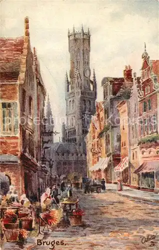 AK / Ansichtskarte Bruges_Flandre Market Place Bruges_Flandre