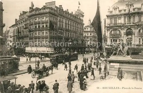 AK / Ansichtskarte Bruxelles_Bruessel Place de la Bourse Bruxelles_Bruessel