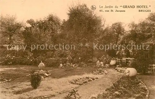 AK / Ansichtskarte Bruges_Flandre Le Jardin du Grand Hotel Bruges_Flandre