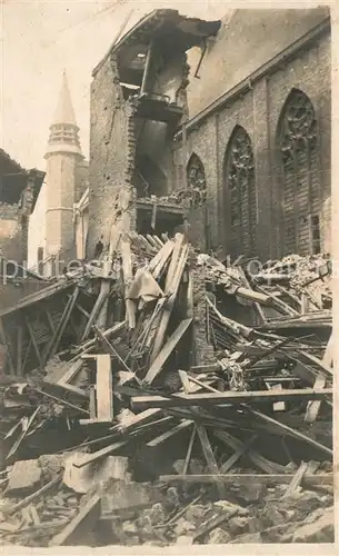 AK / Ansichtskarte Ostende_Oostende Zerstoerte Kirche in WK1 