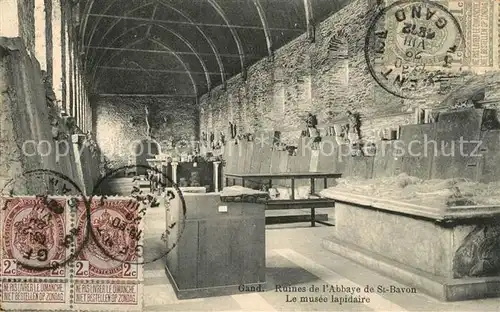 AK / Ansichtskarte Gand_Belgien Ruines de lAbbaye de St Bavon Le musee lapidaire Gand Belgien