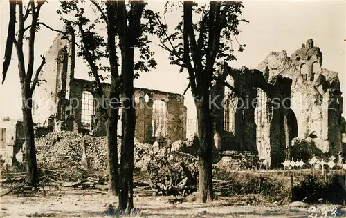 AK / Ansichtskarte Langemark Zerstoerte Kirche in WK1 Langemark