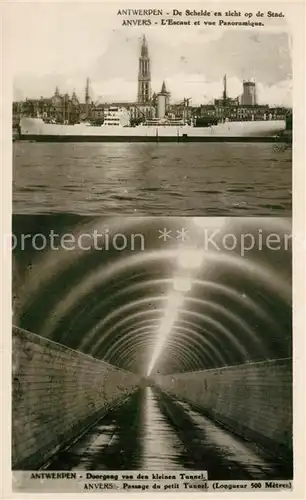 AK / Ansichtskarte Antwerpen_Anvers De Schelde en zicht op de Stad Doorgang van des kleinen Tunnel Antwerpen Anvers