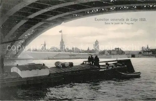 AK / Ansichtskarte Liege_Luettich Exposition universelle 1905 Sous le pont de Fragnee Liege Luettich