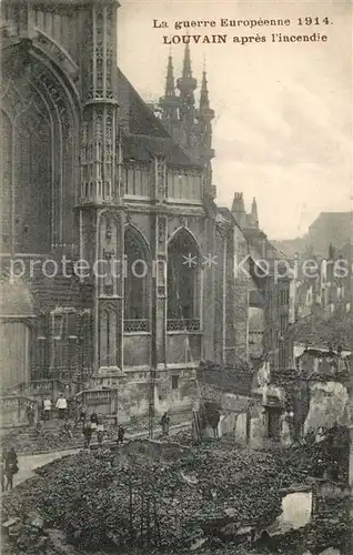 AK / Ansichtskarte Louvain_Flandre La guerre Europeenne 1914 apres l incendie Louvain_Flandre