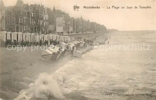 AK / Ansichtskarte Middelkerke La Plage un Jour de Tempete Middelkerke