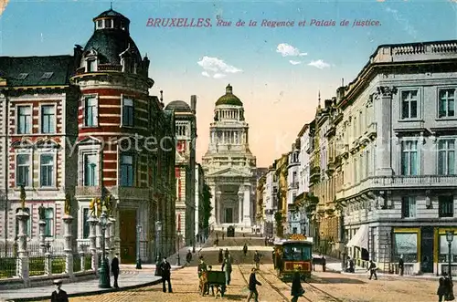 AK / Ansichtskarte Bruxelles_Bruessel Rue de la Regence et Palais de Justice Bruxelles_Bruessel