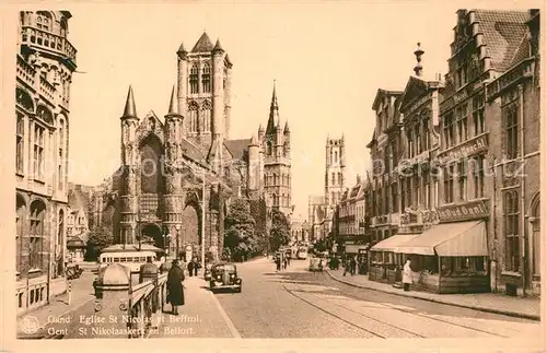 AK / Ansichtskarte Gand_Belgien Eglise St Nicolas et Beffroi Gand Belgien