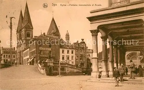 AK / Ansichtskarte Spa_Liege Fontaine monumentale et Arcade Spa_Liege