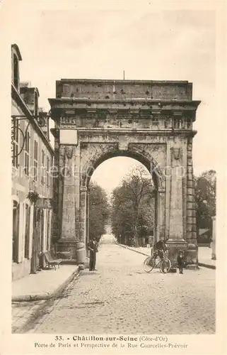 AK / Ansichtskarte Chatillon sur Seine Porte de Pars Perspective de la Rue Courcelles Prevoir Chatillon sur Seine