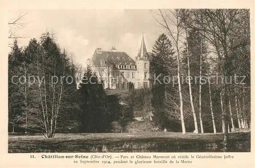 AK / Ansichtskarte Chatillon sur Seine Parc Chateau Marmont Generalissime Joffre Chatillon sur Seine