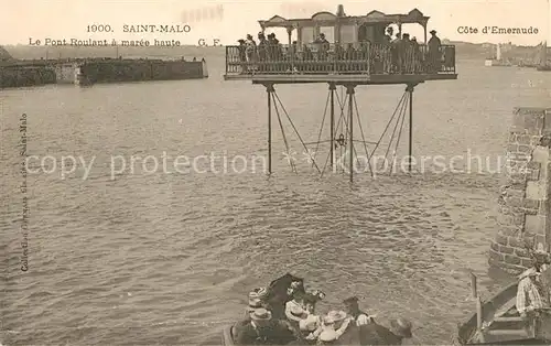 AK / Ansichtskarte Saint Malo_Ille et Vilaine_Bretagne Le Pont Roulant a mar?e haut Saint Malo_Ille et Vilaine