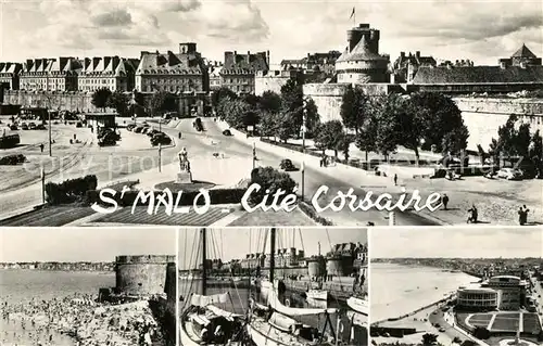AK / Ansichtskarte Saint Malo_Ille et Vilaine_Bretagne Cit? Corsaire Chateau Bassin Plage Saint Malo_Ille et Vilaine