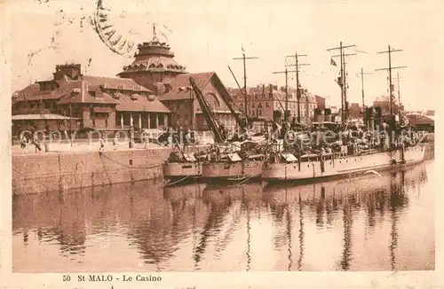 AK / Ansichtskarte Saint Malo_Ille et Vilaine_Bretagne Casino Schiffe Saint Malo_Ille et Vilaine