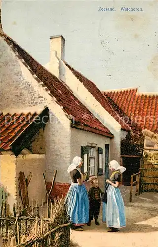 AK / Ansichtskarte Walcheren Wohnhaeuser Trachten Walcheren