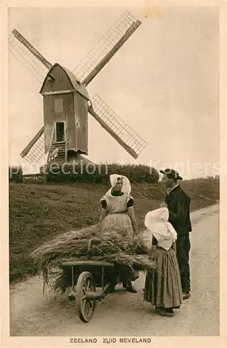 AK / Ansichtskarte Zuid_Beveland Bauernfamilie Heukarren Windmuehle Zuid_Beveland