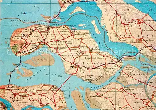 AK / Ansichtskarte Zeeland_Niederlande Inseln Landkarte Zeeland_Niederlande