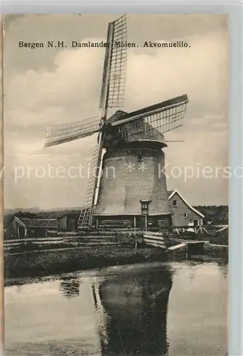 AK / Ansichtskarte Bergen_Nordholland Damlander Molen Akvomuelilo Windmuehle Bergen_Nordholland