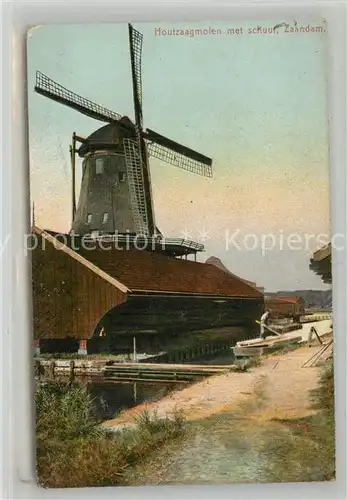 AK / Ansichtskarte Zaandam Houtzaagmolen met schuur Windmuehle Saegewerk Zaandam