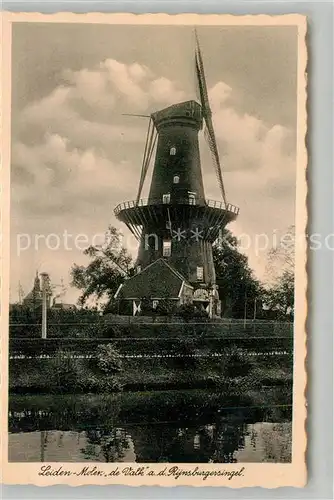 AK / Ansichtskarte Leiden Molen de Valk a.d. Rijnsburgersingel Windmuehle Leiden