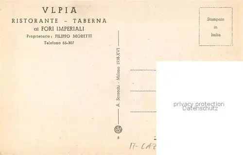 AK / Ansichtskarte Roma_Lido Dettaglio del Ristorante  Roma_Lido