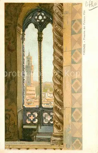 AK / Ansichtskarte Firenze_Toscana Finestra del Palazzo Litho Firenze Toscana