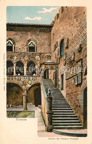 AK / Ansichtskarte Firenze_Toscana Cortile del Palazzo Podesta Firenze Toscana