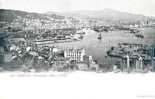 AK / Ansichtskarte Genova_Genua_Liguria Panorama Citta Porto Genova_Genua_Liguria