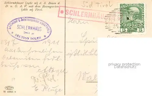AK / Ansichtskarte Schlernhaeuser Rosengarten Schlernhaeuser
